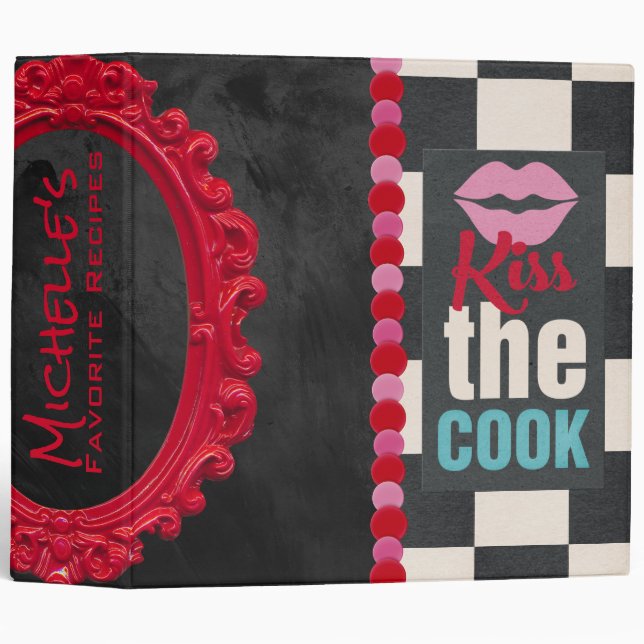 Retro Kiss The Cook Recipe Binder (Front/Spine)
