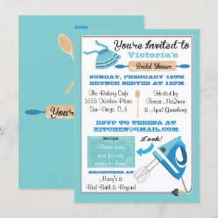 Retro Kitchen Bridal Shower Invitations