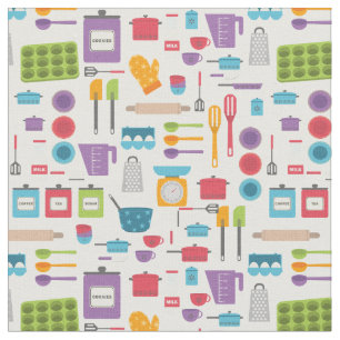 retro kitchen chef cook baking fabric