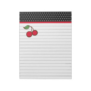 Retro Kitchen Cherry Grocery List Notepad Gift