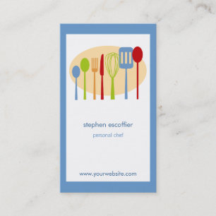 Retro Kitchen Cooking Utensils Chef Business Card