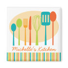 Retro Kitchen Cooking Utensils Personalized Magnet