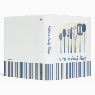 Retro Kitchen Cooking Utensils Recipe Binder