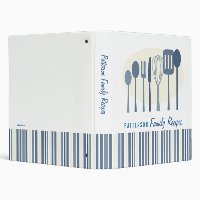 Retro Kitchen Cooking Utensils Recipe Binder (Background)