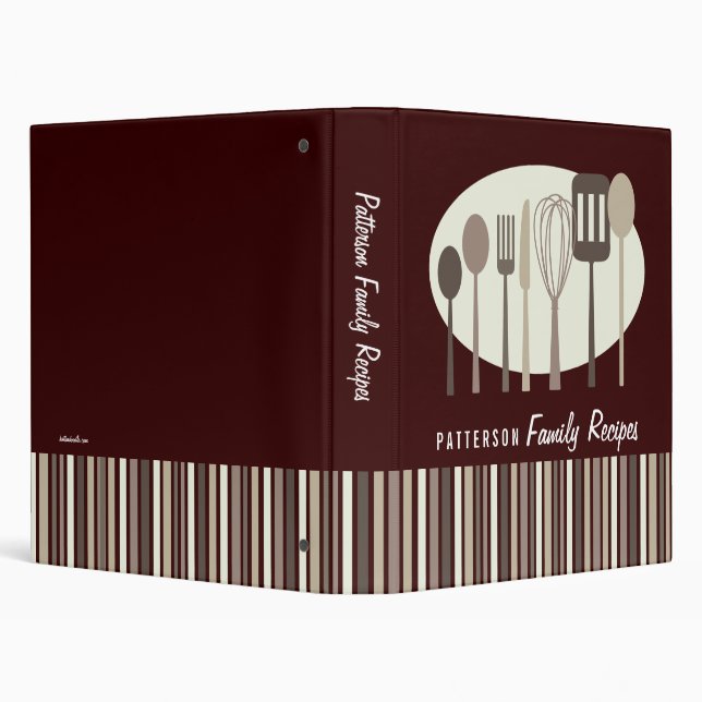 Retro Kitchen Cooking Utensils Recipe Binder (Background)
