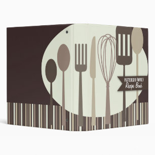 Retro Kitchen Cooking Utensils Recipe Binder