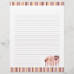 Retro Kitchen Cooking Utensils Recipe Pages