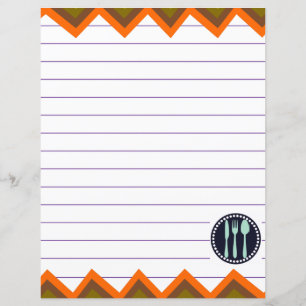 Retro Kitchen Cooking Utensils Zigzag Chevron