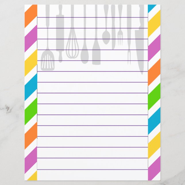 Retro Kitchen Cooking Utensils Zigzag Chevron (Front)