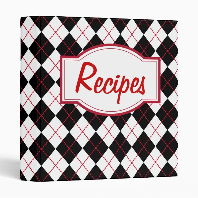 Retro Kitchen Diner Recipe Organizer Binder Gift (Front/Spine)