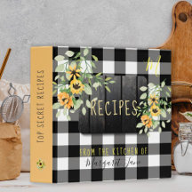 Retro kitchen family monogram cookbook recipes