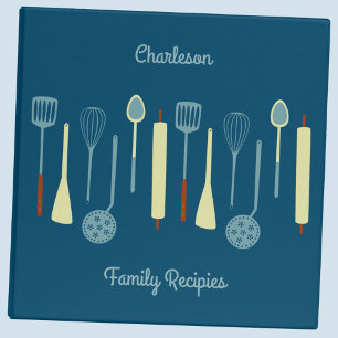 Retro Kitchen Family Recipe Personalized Binder