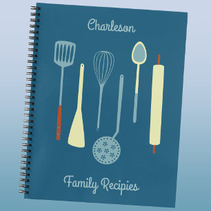 Retro Kitchen Family Recipe Personalized Notebook