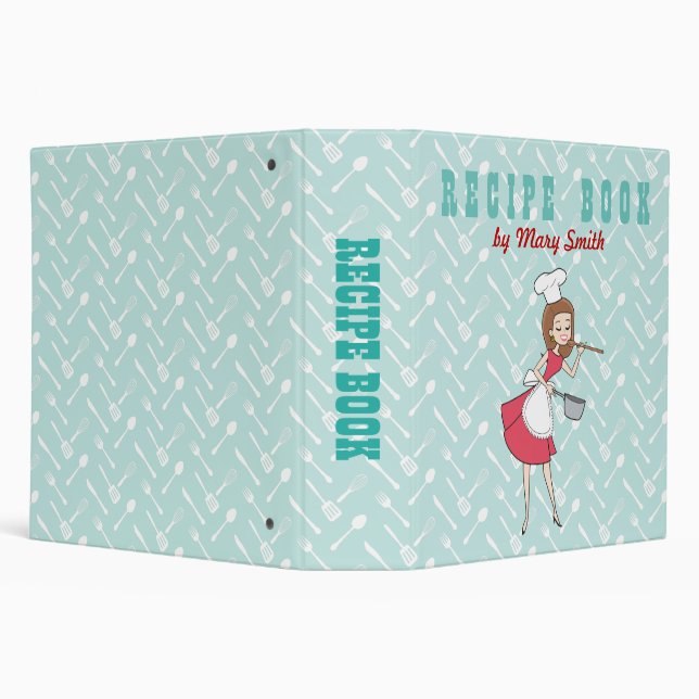 Retro Kitchen Illustrated Recipe Binder (Background)