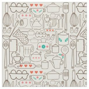 Retro Kitchen in Cream Fabric