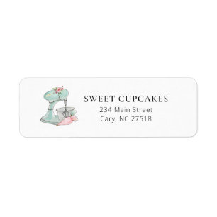Retro kitchen mixer bakery return address Label