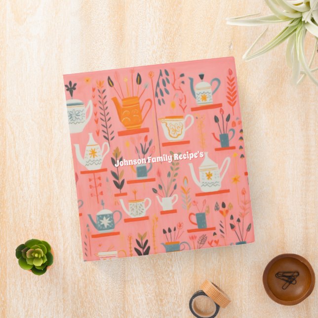 Retro Kitchen Personalized Recipe Keeper  Binder (In Situ)