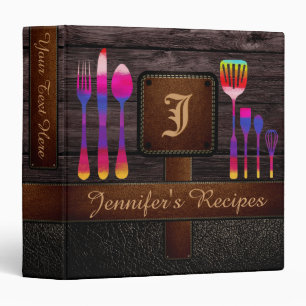 Retro Kitchen Recipe Leather Look Binder