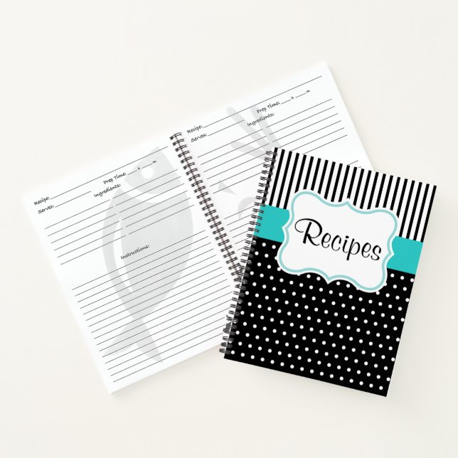 Retro Kitchen Recipe Notebook Cookbook Gift (Inside)