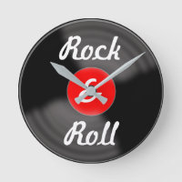 Retro Kitchen Rock & Roll Red Record Wall Clock