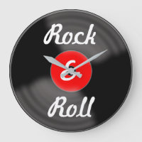 Retro Kitchen Rock & Roll Red Record Wall Clock