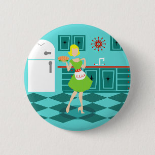 Retro Kitchen Round Button