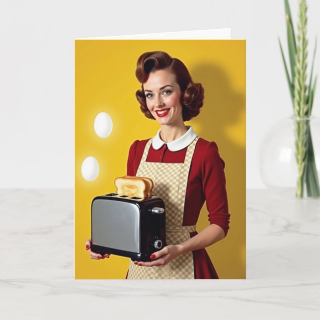 Retro Kitchen Toast Time Card (Front)