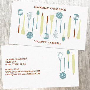 Retro Kitchen Utensils Cook Catering Business Card