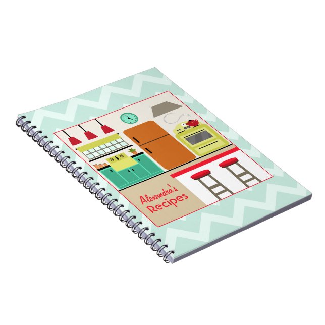 Retro Kitchen & Zig Zag Recipe Notebook (Right Side)