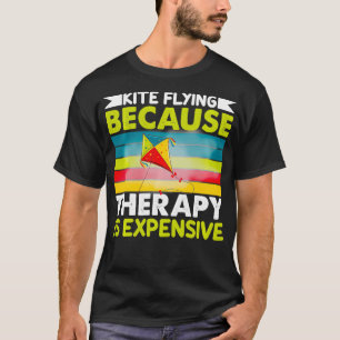 Retro Kite Flying Therapy Kiteboarding Kitesurfing T-Shirt