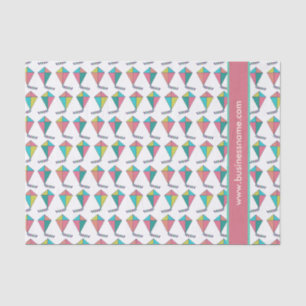 Retro Kite Pattern Custom Text Tissue Paper