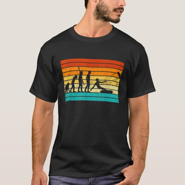 Retro Kitesurfing Evolution Kitesurfer  T-Shirt (Front)