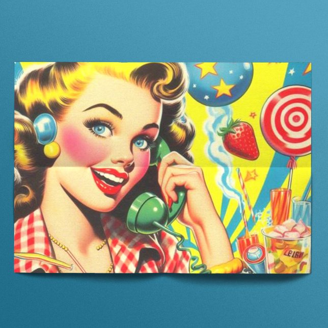 Retro Kitsch Pin Up Tissue Paper (Creator Uploaded)