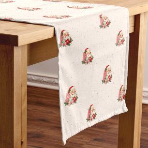 Retro Kitschmas Santa Christmas Short Table Runner