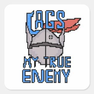 Retro Knight vs Lag Square Sticker