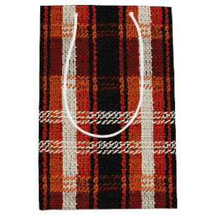 Retro Knit Patchwork - Cozy Autumn Boho Vintage 2 Medium Gift Bag