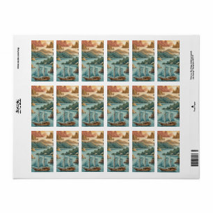 Retro Komodo Island Indonesia Label