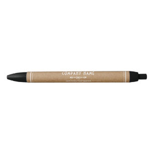 Retro Kraft Paper Effect, Vintage Company/Event Black Ink Pen