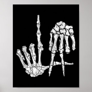 Retro La Hands Skeleton Los Angeles Hand Sign Hall