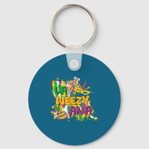 Retro La Weezy Ana Happy Mardi Gras Louisiana New  Keychain