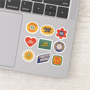 Retro label sticker set