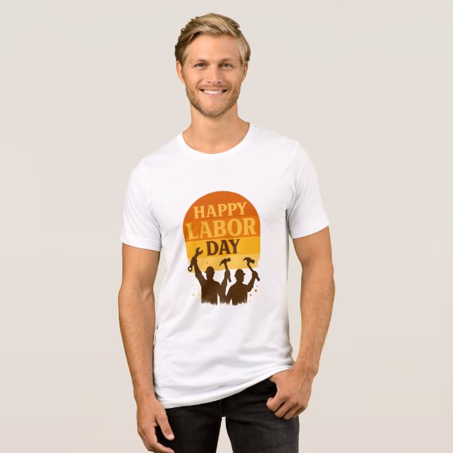 Retro Labour Day Vibe Tri-Blend Shirt (Front Full)