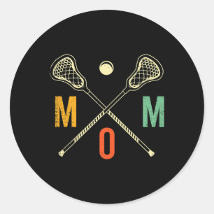 Retro Lacrosse Mom Lax Mom Lax Player Team Sports  Classic Round Sticker