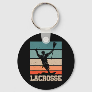 Retro Lacrosse Player Lax Stick Lacrosse Team Keychain
