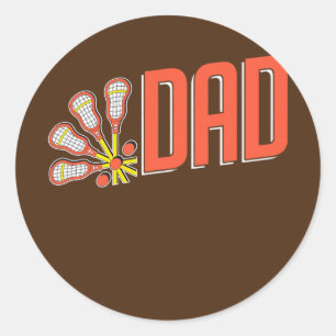 Retro Lacrosse Player Parents Vintage Dad Classic Round Sticker