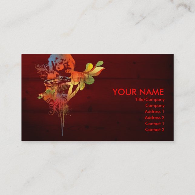 retro lady business card (Front)