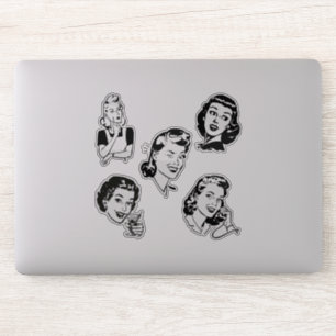 Retro Lady Custom-Cut Vinyl Sticker