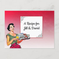 Retro Lady Wedding Recipe Card