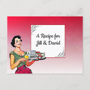 Retro Lady Wedding Recipe Card