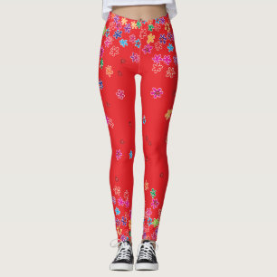 Retro Ladybugs and Flowers Leggings